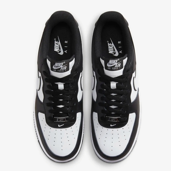 PANDA NIKE AIR FORCE 1 '07 LOW DOUBLE TONE WHITE SWOOSH PANDA - Picture 6 of 10